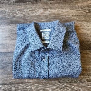 Robert Graham Men's Blue Kashmir Floral Elbow Patch Button Up Shirt XL